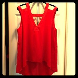BCBG MaxAzria strappy coral red tank size L